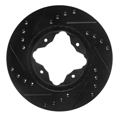 R1 Concepts R1 90-97 Acura CL Front Right Drilled & Slotted Black Brake Rotor