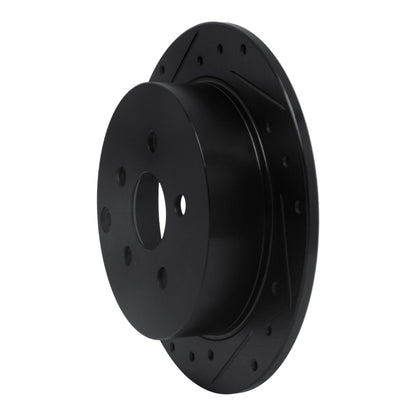 R1 Concepts R1 00-10 Pontiac Vibe Rear Left Drilled & Slotted Black Brake Rotor