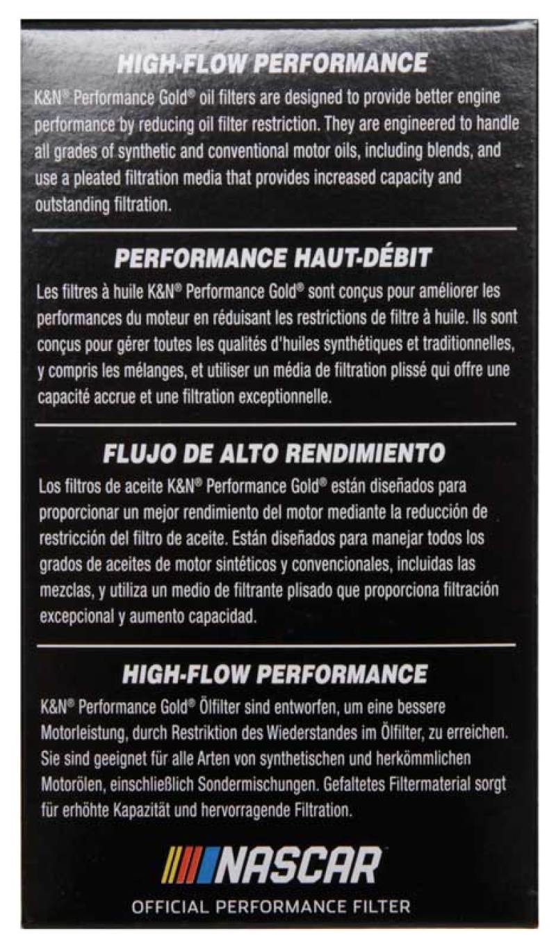K&N Engineering K&N Performance Gold Oil Filter for Hyundai/Kia V6 06-08 Azera/Sonata/Sedona/07-08 Santa Fe
