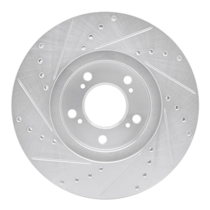 R1 Concepts R1 99-04 Acura RL Front Right Drilled & Slotted Silver Brake Rotor