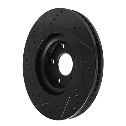 R1 Concepts R1 19-24 Infiniti QX50 Front Right Drilled & Slotted Black Brake Rotor