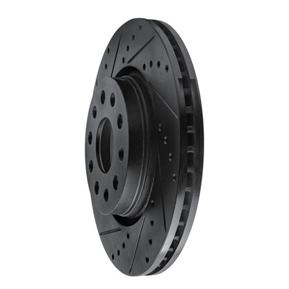 R1 Concepts R1 2002-2018 Dodge Sprinter 2500 Rear Left Drilled & Slotted Black Brake Rotor