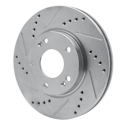 R1 Concepts R1 01-05 Hyundai SANTA FE Front Left Drilled & Slotted Silver Brake Rotor