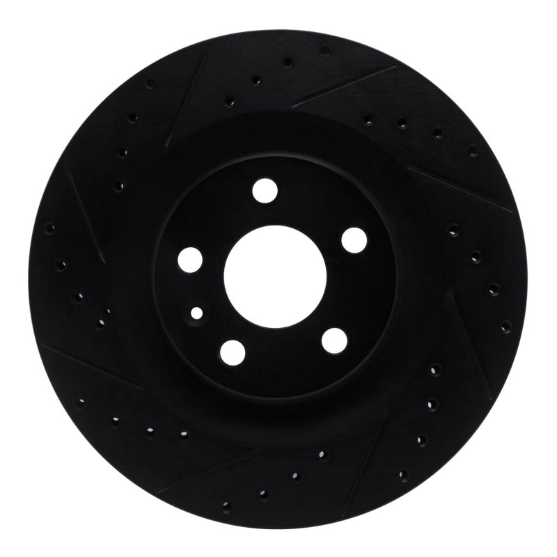 R1 Concepts R1 16-26 Volvo V90 Rear Left Drilled & Slotted Black Brake Rotor