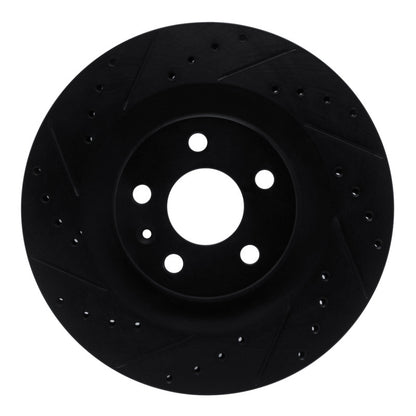 R1 Concepts R1 16-26 Volvo V90 Rear Left Drilled & Slotted Black Brake Rotor