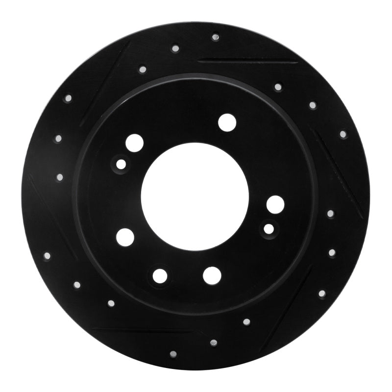 R1 Concepts R1 09-16 Hyundai Tucson Rear Left Drilled & Slotted Black Brake Rotor
