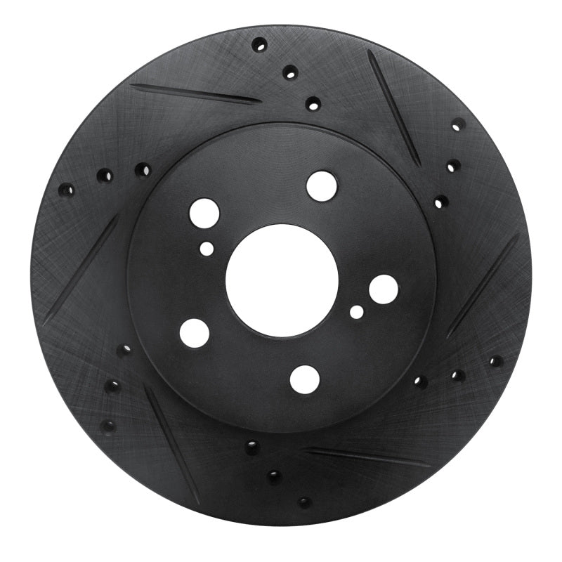 R1 Concepts R1 16-22 Toyota Corolla (US/Canada) Front Right Drilled & Slotted Black Brake Rotor