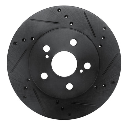 R1 Concepts R1 16-22 Toyota Corolla (US/Canada) Front Right Drilled & Slotted Black Brake Rotor