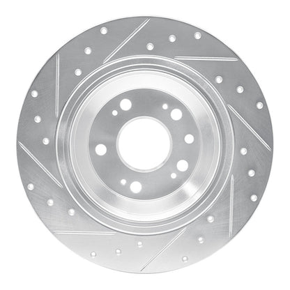 R1 Concepts R1 09-14 Acura TL Rear Right Drilled & Slotted Silver Brake Rotor