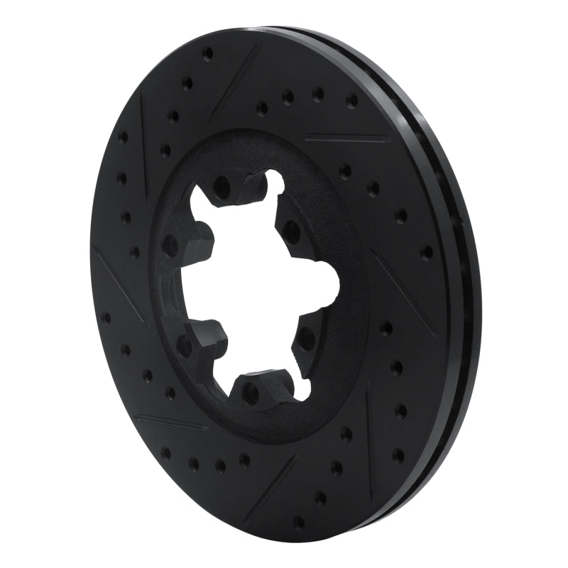 R1 Concepts R1 04-08 Chevrolet Colorado Front Left Drilled & Slotted Black Brake Rotor