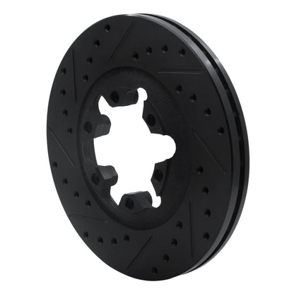 R1 Concepts R1 04-08 Chevrolet Colorado Front Left Drilled & Slotted Black Brake Rotor