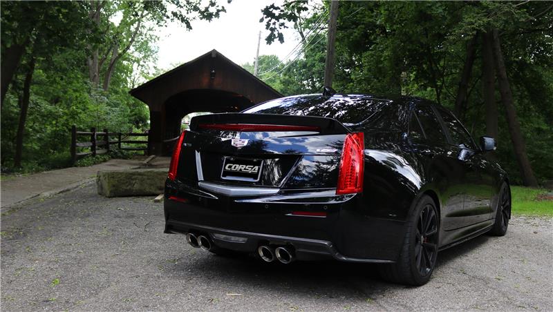 CORSA Performance Corsa 2016-2019 Cadillac ATS 3.6T 4in Inlet / 4in Outlet Twin Black Tip Kit (For Corsa Exhaust Only)