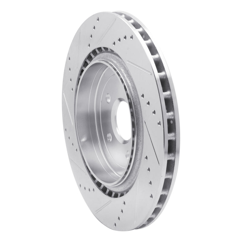 R1 Concepts R1 09-24 Cadillac CTS Rear Right Drilled & Slotted Silver Brake Rotor