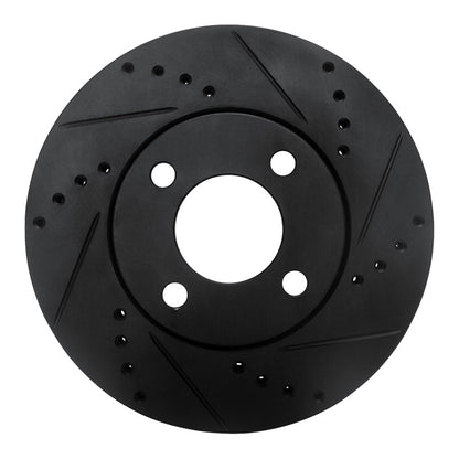 R1 Concepts R1 90-91 Audi 90 Quattro Front Right Drilled & Slotted Black Brake Rotor