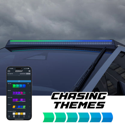 XKGLOW XK Glow Tesla Cybertruck XKmax 50in Roof LED Off-Road Light Bar w/ RGBW Chasing DRL & App Control