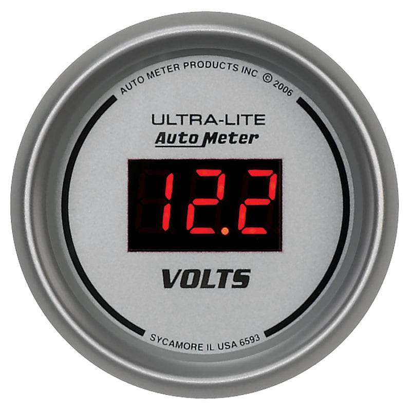 Autometer Ultra-Lite 2-1/16in 8-18 Volts Digital Voltmeter