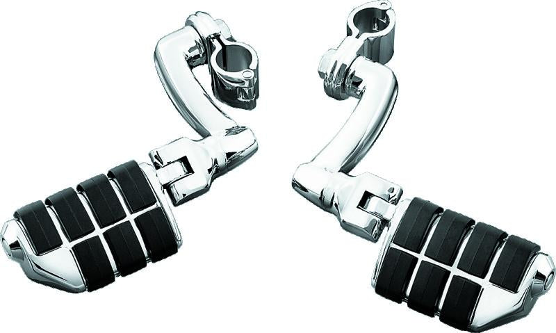 Kuryakyn Longhorn Offset Dually ISO Pegs With 1-1/4in Clamp Chrome