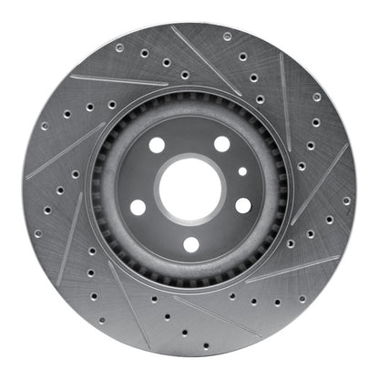 R1 Concepts R1 08-17 Cadillac CTS Front Left Drilled & Slotted Silver Brake Rotor