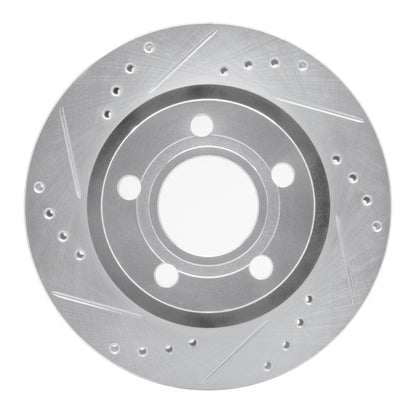 R1 Concepts R1 99-05 Audi A6 Quattro Rear Left Drilled & Slotted Silver Brake Rotor