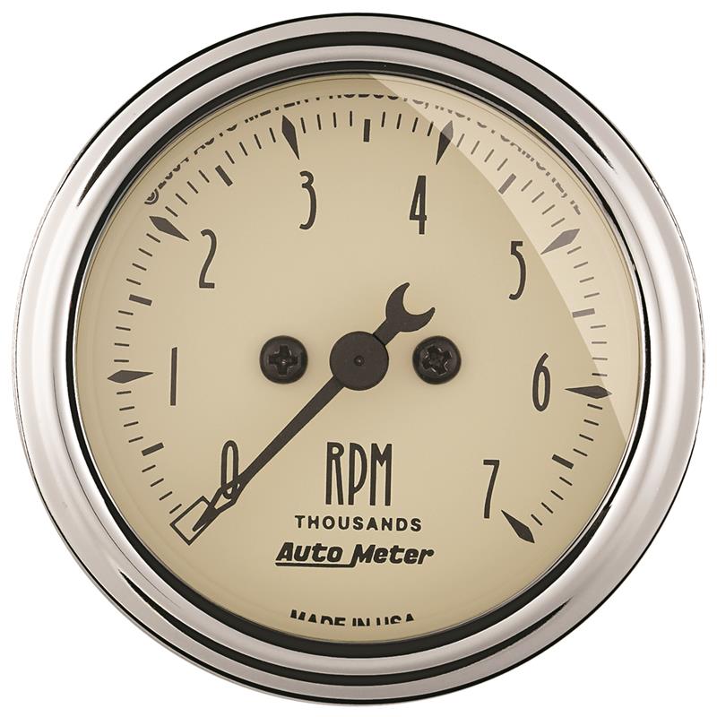 Autometer 2-1/16in Antique Beige In-Dash 7K RPM Tachometer Gauge
