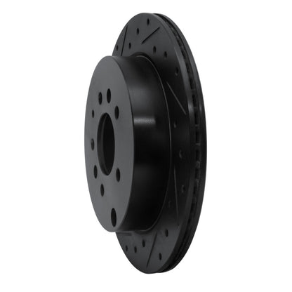 R1 Concepts R1 07-12 Ford Edge Rear Left Drilled & Slotted Black Brake Rotor