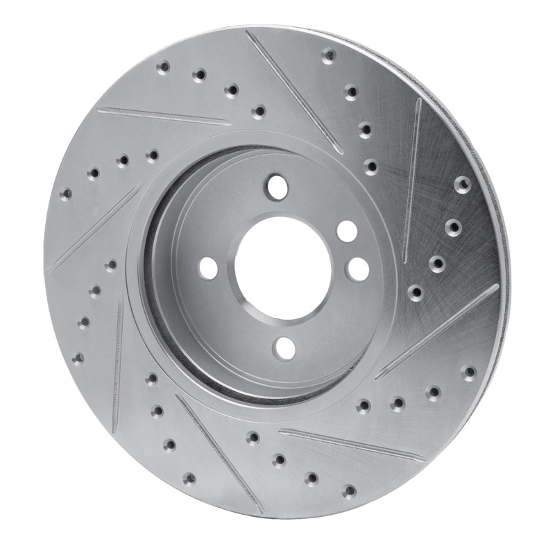 R1 Concepts R1 02-06 Mini Cooper (Excl Clubman) Front Left Drilled & Slotted Silver Brake Rotor