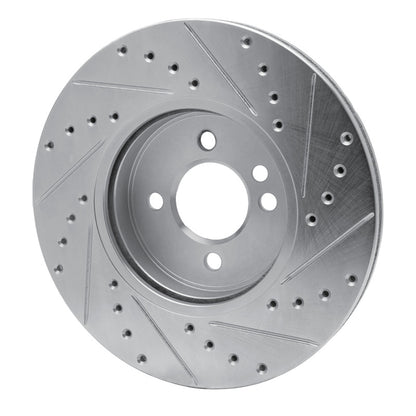 R1 Concepts R1 02-06 Mini Cooper (Excl Clubman) Front Left Drilled & Slotted Silver Brake Rotor