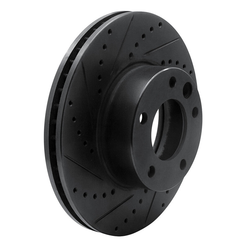 R1 Concepts R1 08-18 Mercedes-Benz G550 Front Left Drilled & Slotted Black Brake Rotor