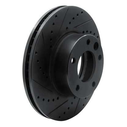R1 Concepts R1 08-18 Mercedes-Benz G550 Front Left Drilled & Slotted Black Brake Rotor