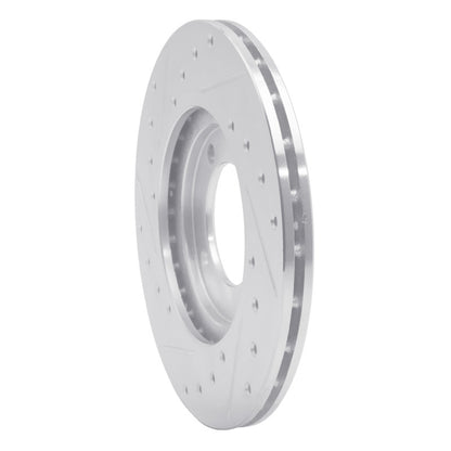R1 Concepts R1 81-82 Toyota Cressida Front Right Drilled & Slotted Silver Brake Rotor