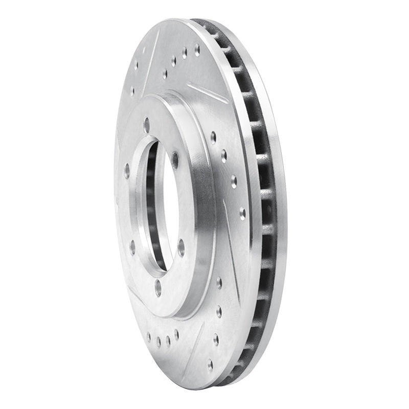 R1 Concepts R1 98-15 Nissan NP300 (Mexico) Front Left Drilled & Slotted Silver Brake Rotor
