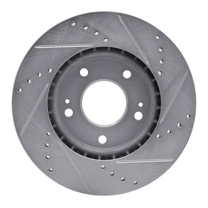 R1 Concepts R1 11-25 Hyundai Veloster Front Left Drilled & Slotted Silver Brake Rotor