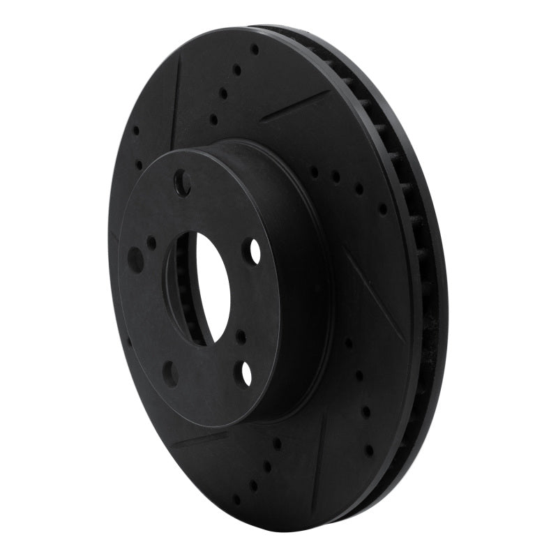 R1 Concepts R1 05-15 Toyota Tacoma Front Left Drilled & Slotted Black Brake Rotor