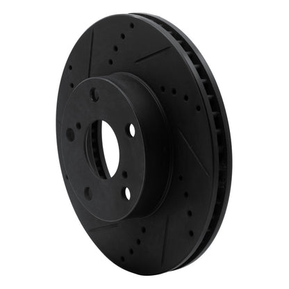 R1 Concepts R1 05-15 Toyota Tacoma Front Left Drilled & Slotted Black Brake Rotor