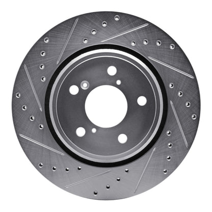 R1 Concepts R1 15-25 Acura MDX Front Left Drilled & Slotted Silver Brake Rotor