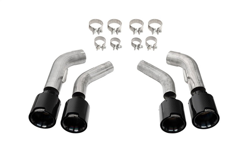 CORSA Performance Corsa 2016-2024 Chevrolet Camaro SS / ZL1 Black Carbon Fiber 4.5in Twin Tip Kit