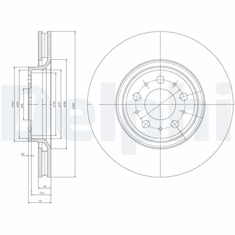 DELPHI BG4071 Brake Disc .