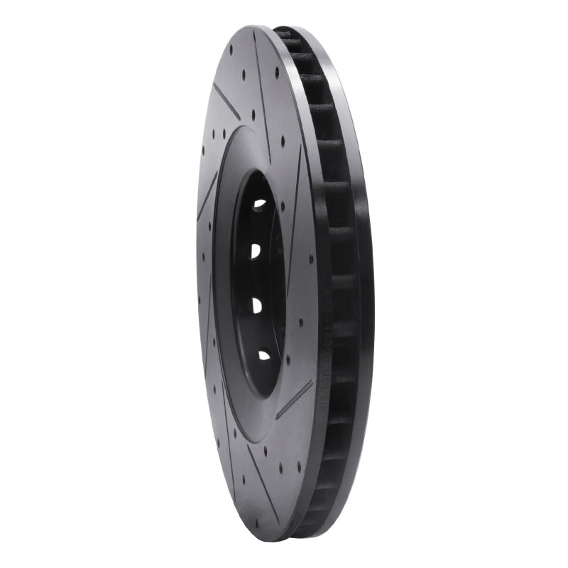 R1 Concepts R1 09-15 Cadillac CTS Front Left Drilled & Slotted Black Brake Rotor