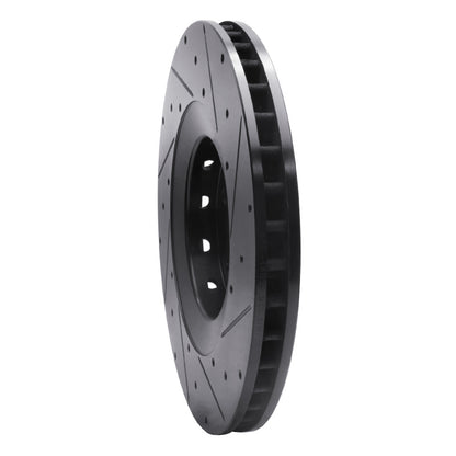 R1 Concepts R1 09-15 Cadillac CTS Front Left Drilled & Slotted Black Brake Rotor