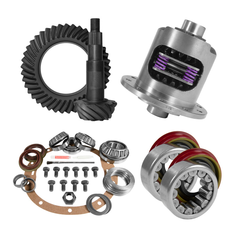 Yukon Gear & Axle Yukon 8.6in GM 3.73 Rear Ring & Pinion Install Kit 30 Spline Positraction Axle Bearings and Seals