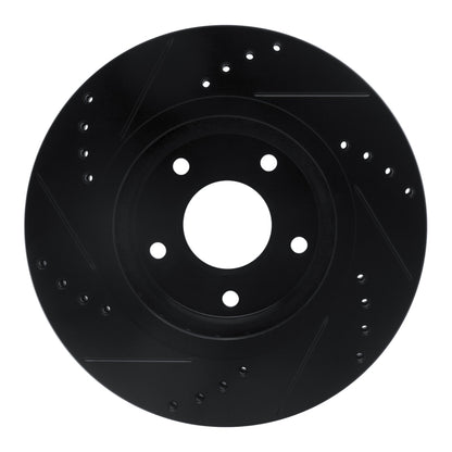 R1 Concepts R1 07-15 Nissan Rogue Front Right Drilled & Slotted Black Brake Rotor