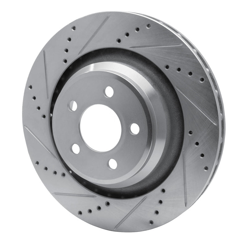 R1 Concepts R1 05-23 Chrysler 300 Rear Left Drilled & Slotted Silver Brake Rotor