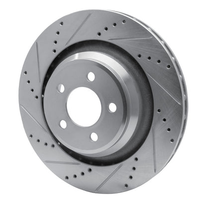 R1 Concepts R1 05-23 Chrysler 300 Rear Left Drilled & Slotted Silver Brake Rotor