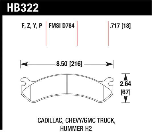 Hawk Performance Hawk Chevy / GMC Truck / Hummer LTS Street Front Brake Pads