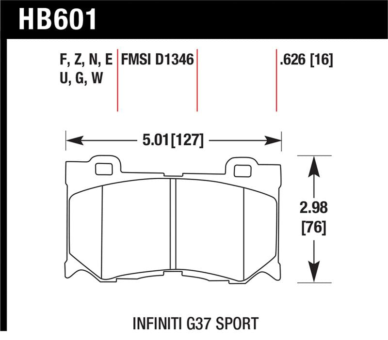 Hawk Performance Hawk 10-12 Infiniti FX50 / 09-12 G37 / 09-13 Nissan 370Z DTC-30 Race Front Brake Pads