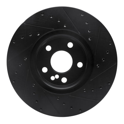 R1 Concepts R1 07-18 Land Rover Range Rover Evoque Front Left Drilled & Slotted Black Brake Rotor
