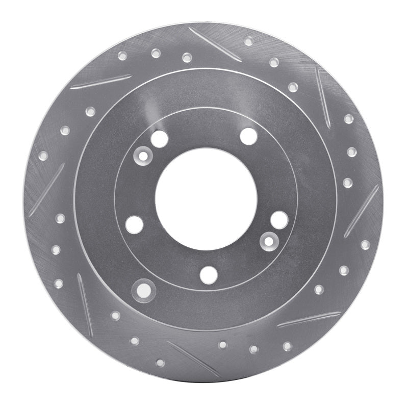 R1 Concepts R1 06-09 Hyundai AZERA Rear Right Drilled & Slotted Silver Brake Rotor
