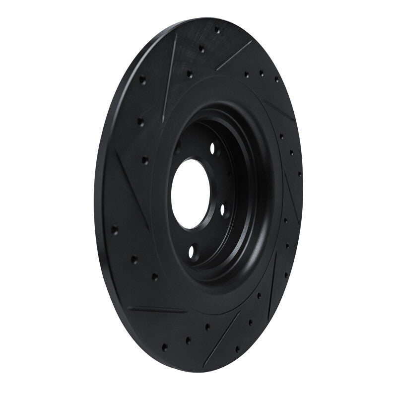 R1 Concepts R1 16-23 Mazda CX-9 Rear Right Drilled & Slotted Black Brake Rotor