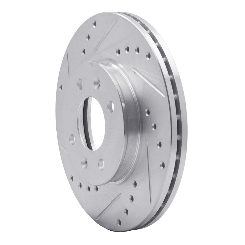 R1 Concepts R1 12-25 Dodge Attitude (Mexico) Front Left Drilled & Slotted Silver Brake Rotor