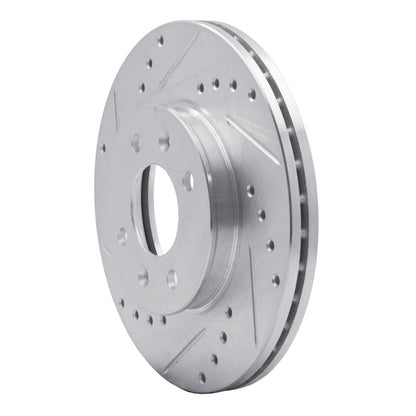 R1 Concepts R1 12-25 Dodge Attitude (Mexico) Front Left Drilled & Slotted Silver Brake Rotor